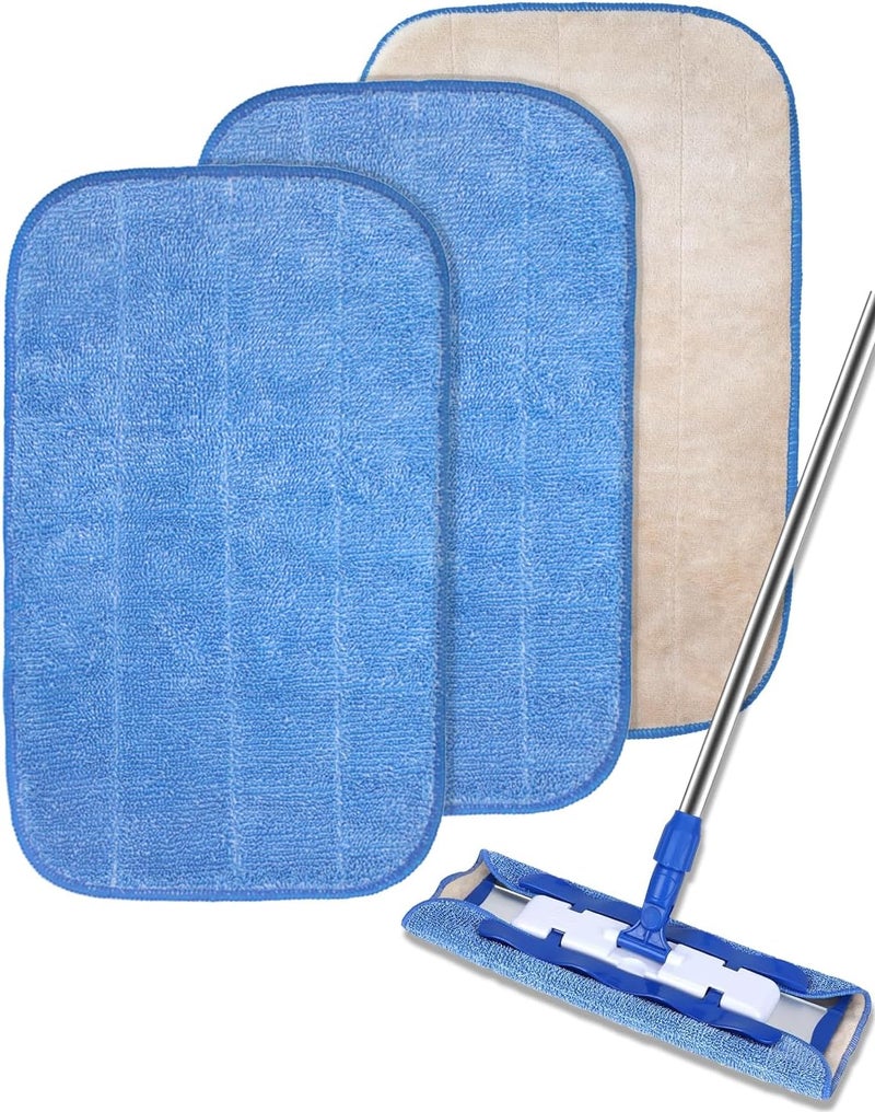 RuannoClean Microfiber Cleaning Cloth Compatible with MR.SIGA Professional Microfiber Mop, Reusable Microfiber Mop Pads Replacement for 15 Inch Cleaning Mop -Double Side Use (3 Pack) - Image 1